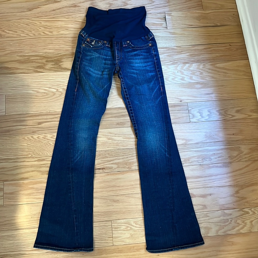 True Religion/ a pea in a pod maternity boot cut jeans size 28